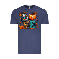 Vintage Denim Fall Autumn Leopard Love Pumpkin Vintage Tee - LillyAllenDesigns