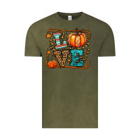 Vintage Olive Fall Autumn Leopard Love Pumpkin Vintage Tee - LillyAllenDesigns