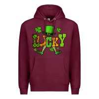 Burgundy St. Patrick's lucky leprechaun Premium Hoodie - OliviaCreatesArt