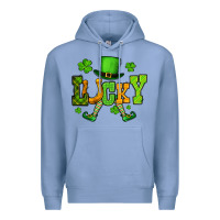 Colony Blue St. Patrick's lucky leprechaun Premium Hoodie - OliviaCreatesArt