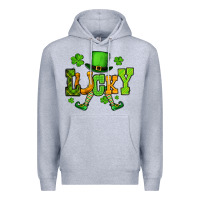 Heather Grey St. Patrick's lucky leprechaun Premium Hoodie - OliviaCreatesArt
