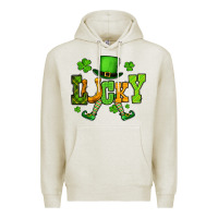 Oatmeal Heather St. Patrick's lucky leprechaun Premium Hoodie - OliviaCreatesArt