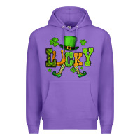 Purple St. Patrick's lucky leprechaun Premium Hoodie - OliviaCreatesArt