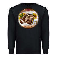 Black american football round earrings Premium Sweatshirt - BundleAndBundleShop