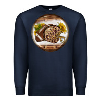 Navy american football round earrings Premium Sweatshirt - BundleAndBundleShop