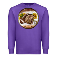 Purple american football round earrings Premium Sweatshirt - BundleAndBundleShop