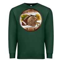 Sports Green american football round earrings Premium Sweatshirt - BundleAndBundleShop