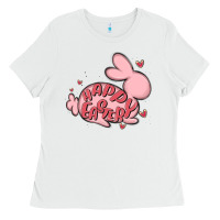 White happy easter Ladies Tee - MaliasSmallBusiness