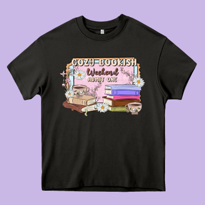 Cozy Bookish Weekend Ticket Heavy Core Tee Designed By Maliassmallbusiness