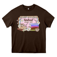 Chocolate Brown cozy bookish weekend ticket Heavy Core Tee - MaliasSmallBusiness
