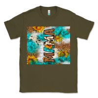 Army Green mama leopard sunflower Classic Tee - LillyAllenDesigns