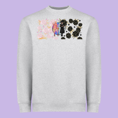 Gothic Girl And Colorful Girl Best Friends With Heavyweight Sweatshirt Designed By Tumblerdesignbyshophia