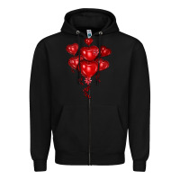 Black heart balloons olivia Zipper Hoodie - OliviaCreatesArt