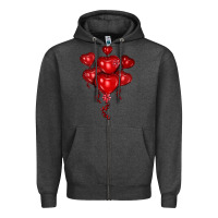 Charcoal Heather heart balloons olivia Zipper Hoodie - OliviaCreatesArt