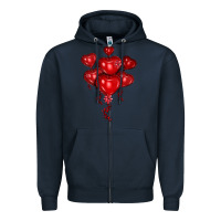Navy heart balloons olivia Zipper Hoodie - OliviaCreatesArt