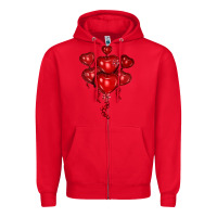 Red heart balloons olivia Zipper Hoodie - OliviaCreatesArt