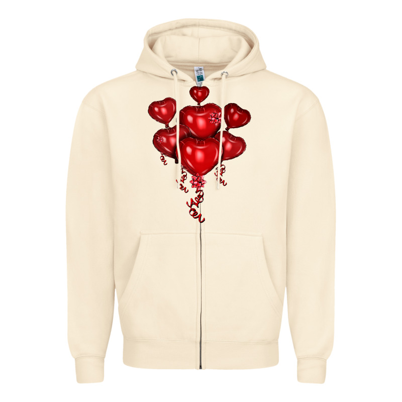 Heart Balloons Olivia Zipper Hoodie by OliviaCreatesArt | Teevron