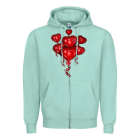 Seafoam heart balloons olivia Zipper Hoodie - OliviaCreatesArt