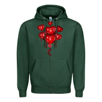 Sports Green heart balloons olivia Zipper Hoodie - OliviaCreatesArt