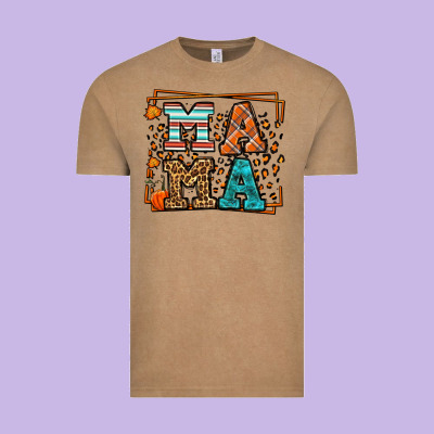 Fall Autumn Leopard Mama Vintage Tee Designed By Lillyallendesigns