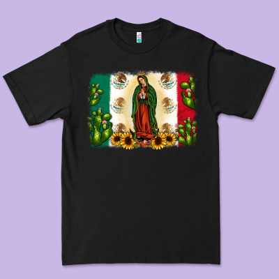Mexican Flag Our Lady Of Guadalupe Premium Tee Designed By Jahusdesignshop