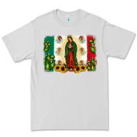 Dove Grey mexican flag our lady of guadalupe Premium Tee - JahusDesignShop