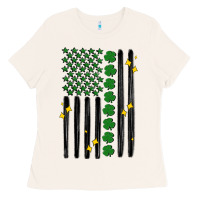 Bone shamrock usa flag Ladies Tee - MaliasSmallBusiness
