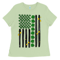 Matcha shamrock usa flag Ladies Tee - MaliasSmallBusiness