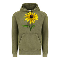 Vintage Olive Black Eyed Susan Flower Vintage Hoodie - LillyAllenDesigns