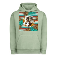 Pigment Oil Green western mustang horse Urban Hoodie - LillyAllenDesigns