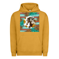 Pigment Peanut Butter western mustang horse Urban Hoodie - LillyAllenDesigns