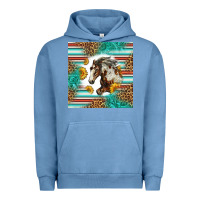 Pigment Pebble Blue western mustang horse Urban Hoodie - LillyAllenDesigns
