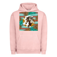 Pigment Salmon western mustang horse Urban Hoodie - LillyAllenDesigns