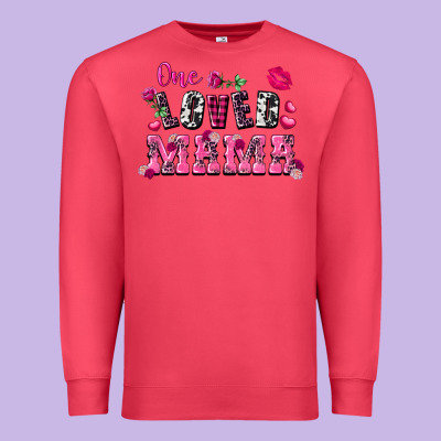 One Loved Mama Valentine's Day Premium Sweatshirt Designed By Fadigitalartstudio