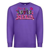 Purple one loved mama valentine's day Premium Sweatshirt - FaDigitalArtStudio
