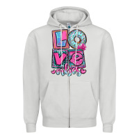 Dove Grey love vibes Zipper Hoodie - OliviaCreatesArt