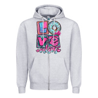 Heather Grey love vibes Zipper Hoodie - OliviaCreatesArt