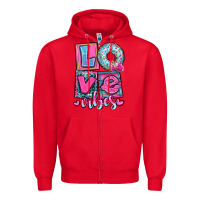 Red love vibes Zipper Hoodie - OliviaCreatesArt