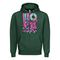 Sports Green love vibes Zipper Hoodie - OliviaCreatesArt