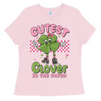 Bubblegum Pink cutest clover in the patch Ladies Tee - MaliasSmallBusiness