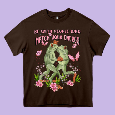 Be With People Who Match Your Energy Heavy Core Tee Designed By Maliassmallbusiness