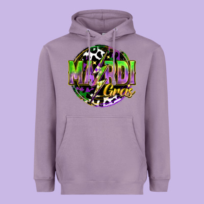 Mardi Gras Lightning Heavyweight Hoodie Designed By Fadigitalartstudio