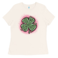 Bone leopard shamrocks with hearts Ladies Tee - MaliasSmallBusiness