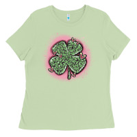 Matcha leopard shamrocks with hearts Ladies Tee - MaliasSmallBusiness
