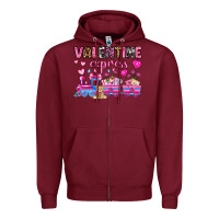 Burgundy valentine express olivia Zipper Hoodie - OliviaCreatesArt