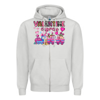Dove Grey valentine express olivia Zipper Hoodie - OliviaCreatesArt