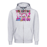 Heather Grey valentine express olivia Zipper Hoodie - OliviaCreatesArt
