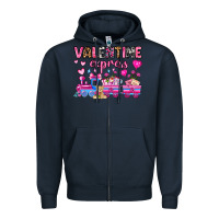 Navy valentine express olivia Zipper Hoodie - OliviaCreatesArt