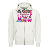 Oatmeal Heather valentine express olivia Zipper Hoodie - OliviaCreatesArt