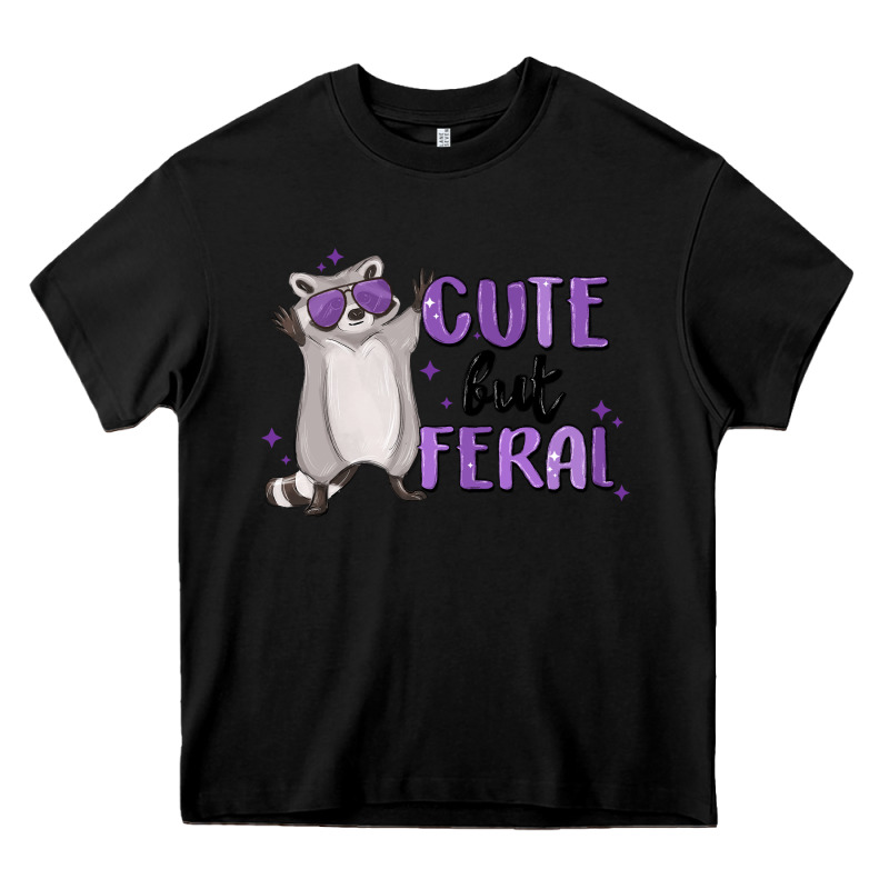 Cute But Feral Heavy Core Tee by MaliasSmallBusiness | Teevron